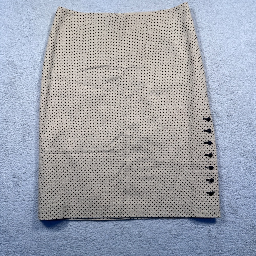 Vintage Y2K Jenne Maag Polka Dot Pencil Skirt Women's Large Made in USA‎ Button